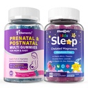 Sugar Free 2 Pack Prenatal Vitamins for Women Gummies + 1 Pack Kids Sleep Gummies