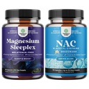 Bundle of High Absorption Magnesium Sleep Supplement - Rest Support Magtein Magnesium L-Threonate & Apigenin Theanine and NAC Supplement N-Acetyl Cysteine 600mg- High Absorption NAC 600 mg Capsules