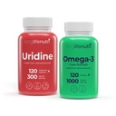 LongLifeNutri Uridine Monophosphate 300 mg & Omega-3 Fish Oil 1000 mg Bundle – 120 + 120 Softgels/Veg Caps, 4 & 4 Month Supplies, Nucleotide & Essential Fatty Acid Support, GMP Certified, Made in USA