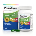PreserVision AREDS 2 + Multivitamin, #1 Eye Doctor Recommended Brand, 2-in-1 Eye Vitamin with Lutein, Zeaxanthin, Zinc, and Vitamin C, D & E, 100 Softgels