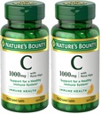 Nature's Bounty Vitamin C + Rose HIPS,Immune Support,1000mg Vitamin C,Coated Caplets,1 Serving per Day,Vegetarian Caplets,100 Ct,(Pack of 2)