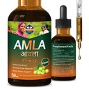 Amla Extract Immunity Boost Drops, Natural Indian Gooseberry Fruit Supplement for Body Detox Support w/Holy Basil, Echinacea, Graviola, Reishi, Elderberry, and Lion's Mane. 2oz