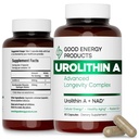Urolithin A + NAD+ Supplement – 500mg Urolithin A + 350mg Nicotinamide Riboside (NAD+) – Mitochondrial Support, Cellular Energy, Longevity & Healthy Aging – 60 Capsules
