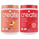 Create Creatine Monohydrate Gummies - Peach Pump Duo - Sour Peach & Sour Cherry - Creatine Gummies for Women & Men, NSF Certified, 3rd Party Tested, Anti-Melting Formula, 180 Count (2-Pack)