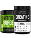 Jacked Factory Nitrosurge Pre-Workout & Creatine Monohydrate - Pre Workout Powder with Creatine for Muscle Growth, Increased Strength, Endless Energy - Blue Raspberry Preworkout & Unflavored Creatine