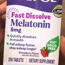 Natrols Melatonin Fast Dissolve 5mg (250 Count. - Value Pack) Strawberry Flavor Nighttime Use Chewable Tablets