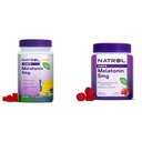 Natrol Kids Melatonin 1mg 140 Berry Gummies & Adults Melatonin 5mg 90 Strawberry Gummies Sleep Aid