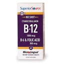 Superior Source No Shot Vitamin B-12 Cyanocobalamin 1000 mcg, B-6, Folic Acid 800 mcg - Support Brain & Heart Health - Aids Natural Energy Levels - 60 Sublingual Dissolving Tablets