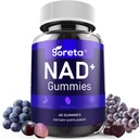 NAD+ Gummies with Resveratrol & Quercetin for Adults, Chewable Grape Flavor, 60 Count