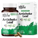 Wild & Organic Artichoke Extract Capsules 500 mg - Liver & Digestive Support - Artichoke Leaf Extract Supplement - Cynara Scolymus Leaf Powder - Vegan, No Fillers, Non-GMO - 60 Count