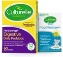 Culturelle Pro Strength Daily Probiotic Capsules, Probiotics for Men & Women 60 Count, 2 months + Culturelle Baby Immune & Digestive Support Probiotic + Vitamin D Drops 0-12 Months, 30 Day Supply, 9ml