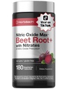 Horbäach Nitric Oxide Beet Root Capsules | 180 Count | with Nitrates and Precursor | for Men and Women | Vegetarian, Non-GMO, Gluten Free Supplement