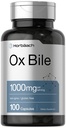 Horbäach Ox Bile Supplement | 1000mg | 100 Capsules | Digestive Enzymes Supplement | Non-GMO & Gluten Free