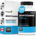 Renew Actives Benfotiamine 100mg – Supports Energy Production & Overall Wellness – Vegan, Non-GMO, Gluten-Free – 120 Capsules
