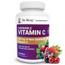 Dr. Berg Chewable Vitamin C Complex - Made with Organic, Non-GMO Berries - 60 Delicious Wafers