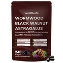 8,105mg Wormwood Black Walnut Softgels | 16-in-1 Black Walnut Hull Supplement | Astragalus, Pumpkin Seed & Milk Thistle | Digestive & Intestinal Balance | 240 Softgels, 80 Day Supply