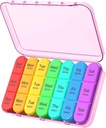 Daviky Daily Pill Box Organizer - 7 Day Pill Box con 3 Compartments, Holds Vitamins and Medication