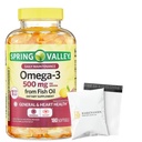 Spring Valley Omega-3 500 mg, 180 Count, from Fish Oil, Omega 3 Dietary Supplements Bundle Set with Basket Goods Store