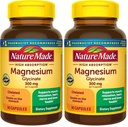Nature Made High Absorption Magnesium Glycinate 300mg per 3 Capsules, Mg-Supplement for Muscle, Heart, Nerve and Bone Support, 90 Mg Bisglycinate Capsules, 30 Day Supply,(Pack of 2)
