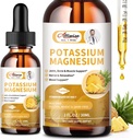 2 Pack Potasio Magnesio Suplemento Líquido - Alta Absorción Calma Magnesio Complejo 500mg &amp; Potasio 99mg Plus Calcio, Vitamina D3, Zinc for Leg Cramps & Bone & Energy & Immune Support - 2 Fl oz