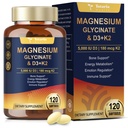 9-in-1 Magnesium Glycinate 500mg + Vitamin D3 5000 IU & K2 Complex - High Absorption - Healthy Stress, Sleep, Muscle Function, Bone Health & Energy Supports | Non-GMO, Gluten-Free 120 Softgels