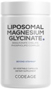 Codeage Liposomal Magnesium Glycinate Supplement - Magnesium Bisglycinate Pills - BioPerine Black Pepper - Liposomal Delivery - Non-GMO, Gluten-Free Mineral - 120 Capsules