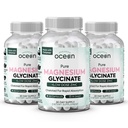 Organics Ocean Pure Magnesium Glycinate with Zinc - Maximum Strength Chelated Magnesium Supplement for Women and Men for Muscle Cramps and Sleep Support - 3 Bottles