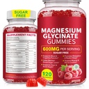 120 Count Magnesium Glycinate Gummies 600mg for Adults, Supports Relaxation, Magnesium Glycinate Chewable, Non-GMO, Sugar Free