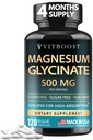 VITBOOST Magnesium Glycinate 500mg - High Absorption Chelated Supplement - Supports Sleep, Muscle Recovery & Heart Health - Non-GMO, Vegan - 120 Capsules - Made in USA