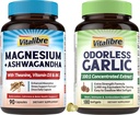 Magnesium Complex with Ashwagandha & L-Theanine + 3,000mg Equivalent Per Serving Odorless Garlic 180ct