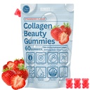 BUNGEE Collagen Beauty Gummies Strawberry Flavor – Biotin 3000mcg, Collagen, Vitamin C, E & Selenium – Hair, Skin, Nail Support – Gluten-Free, Halal, Non-GMO, No Corn Syrup – 60 Gummies
