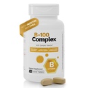B-100 Complex Vitamins – High Potency B-Complex with B1 B2 B3 B6 B12, Biotin & Folate – Energy Metabolism & Nervous System Support – 50 Tablets – Non-GMO, Gluten-Free