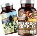 Número 1 Nutrición N1N Complejo Premium de Mushroom [10X Potentes Setas] y Hombres Multivitamina Diario [35 Ingredientes de Potente], 2 Pack Bundle
