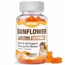 ABYSSUS Sunflower Lecithin Gummies 1200mg – Soy-Free Phosphatidyl Choline for Women, Brain & Liver & Cell Support, Vegan, 60 Count