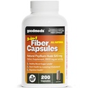 Psyllium Husk Fiber 520mg Capsules Supplement Soluble Dietary Colon Support for Women and Men, Restore Digestive Regularity and Balance (200 Count)