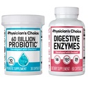 Physician's CHOICE Advanced Gut Health Bundle: 60 Billion Probiotics 30ct + Digestive Enzymes 60ct for Digestive, Gut, and Immune Health Supports Occasional Constipation, Diarrhea, Gas, and Bloating