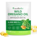 Oil of Oregano Softgels, 120 Count Oregano Oil Capsules Organic, 2 in 1 6000mg Oil of Oregano with Black Seed Oil, Natural Defense Supplement, Non-GMO, Easy to Swallow