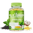 TIMORA 40:1 Oil of Oregano Softgels with Black Seed & Coconut Oil, 300 Count | 3-in-1 Formula for Digestive & Immune Support | Small, Easy-to-Swallow Capsules | Plant-Based, Non-GMO