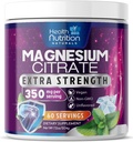 Magnesium Citrate Supplement 350mg - Magnesium Citrate Powder Drink Mix Unflavored - Mag Citrate & Aquamin Supplements for Bone, Heart & Muscle Support, Sugar Free, Gluten Free, Vegan - 60 Servings