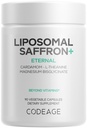 Codeage Liposomal Saffron+ Supplement - Saffron Extract, Magnesium, L-Theanine, Cardamom, BioPerine - 3-Month Supply - Kesar Spice, Liposomal Delivery - Non-GMO - 90 Capsules