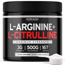 L Arginine L Citrulline Supplement Powder (3g) Nitric Oxide Booster Powder - L-Citrulline Supplements for Men & Women - Stamina, Performance & Endurance for Workouts - Vegan Safe & USA Made