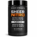 Sheer Strength Labs Nitric Oxide Supplement for Men - Clinically Tested for Pumps & Blood Flow - 270% More Nitric Oxide - Nitrosigine Supplement, S7 & Beetroot - Made in USA - 90 Capsules