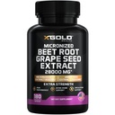 X Gold Health Beet Root & Grape Seed Extract – Nitric Oxide Booster for Blood Flow, Energy & Endurance – 95% Polyphenols – Non-GMO, Vegan – 180 Capsules – Made in USA