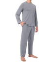 BAMBOO COOL Mens Pajama Set Bamboo Viscose Soft Pijamas Sets for Men Long Sleeve Full Length Pants Pjs Sleepwear with Pockets