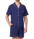 BAMBOO COOL Mens Pajama Set Short Sleeve Sleepwear for Men Cooling Summer Pjs Shirts, Lightweight Soft Pijama with Pockets