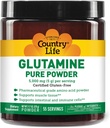 Country Life Glutamine Pure Powder - 5000mg L-Glutamine - Muscle Tissue, Gut Health, Immune Support - Gluten-Free Certified - Ideal Pre/Post Workout Amino Acid Suplemento, 55 Servings, 9.7oz