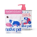 Native Pet Omega Skin and Coat Chews for Dogs (60 Air-Dried Chews) & Sockeye Salmon Oil for Dogs (8 Oz.) - Pure Omega 3 Fish Oil Promotes Healthy Skin, Shiny Coat, & Strong Joints