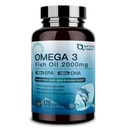 NATURE TARGET Omega 3 Fish Oil 2000mg Softgels with Vitamin D3 & E & A - EPA & DHA- Max-Absorption, Supports Heart, Brain & Immune Health, Non-GMO, 120 Softgels