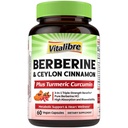 Vitalibre Berberine with Ceylon Cinnamon, Turmeric Root, Triple Strength, 97% High Potency Berberine HCl, Support Metabolism, Heart Health, Immune System, Vegan, 60 Capsules