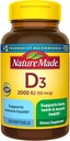 Nature Made, Vitamin D3 2,000 I.U. Liquid Softgels, 250-Count (Pack of 2)